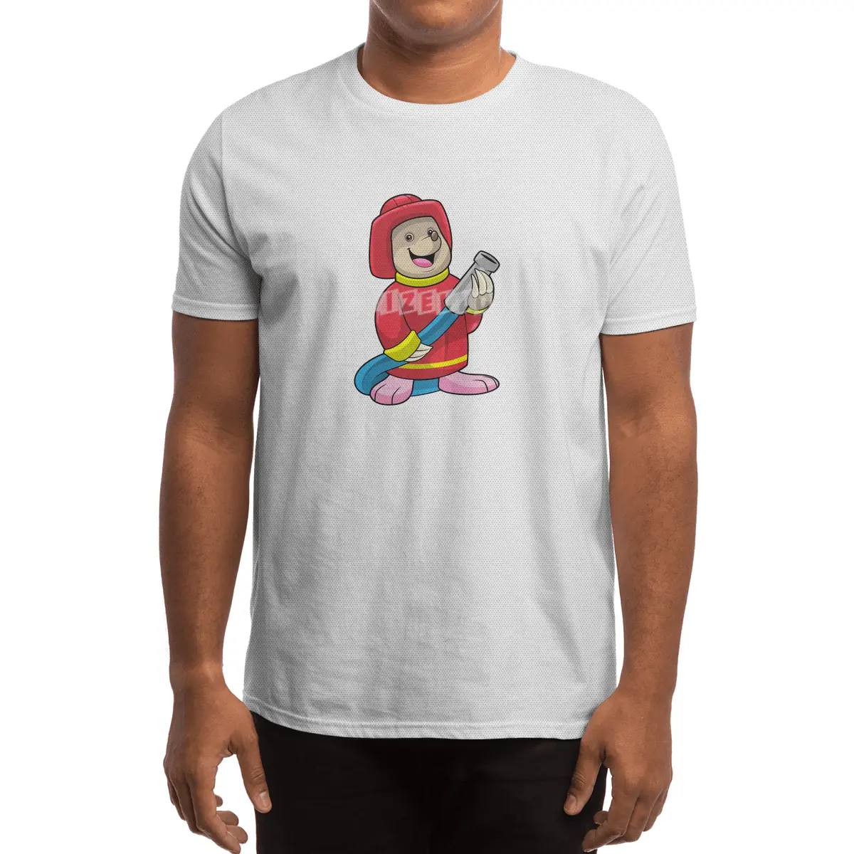 Mole as Firefighter with Hose Spor T-Shirt