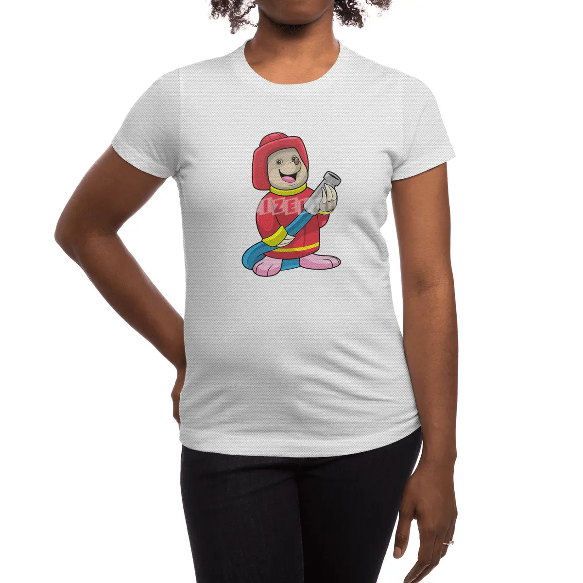 Mole as Firefighter with Hose Spor T-Shirt