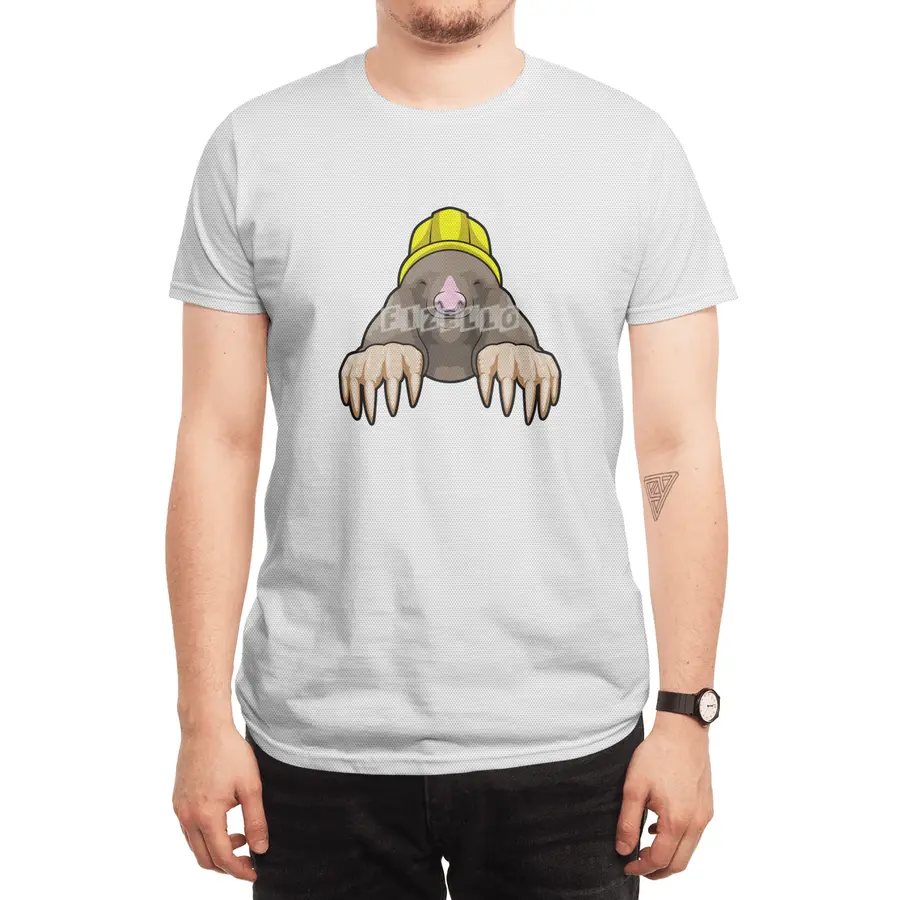 Mole as Miner with Helmet Spor T-Shirt