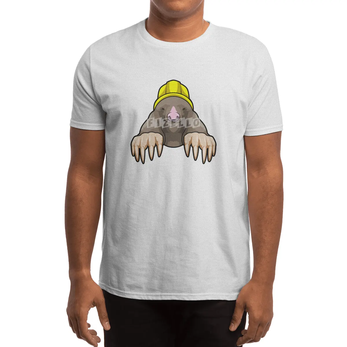 Mole as Miner with Helmet Spor T-Shirt