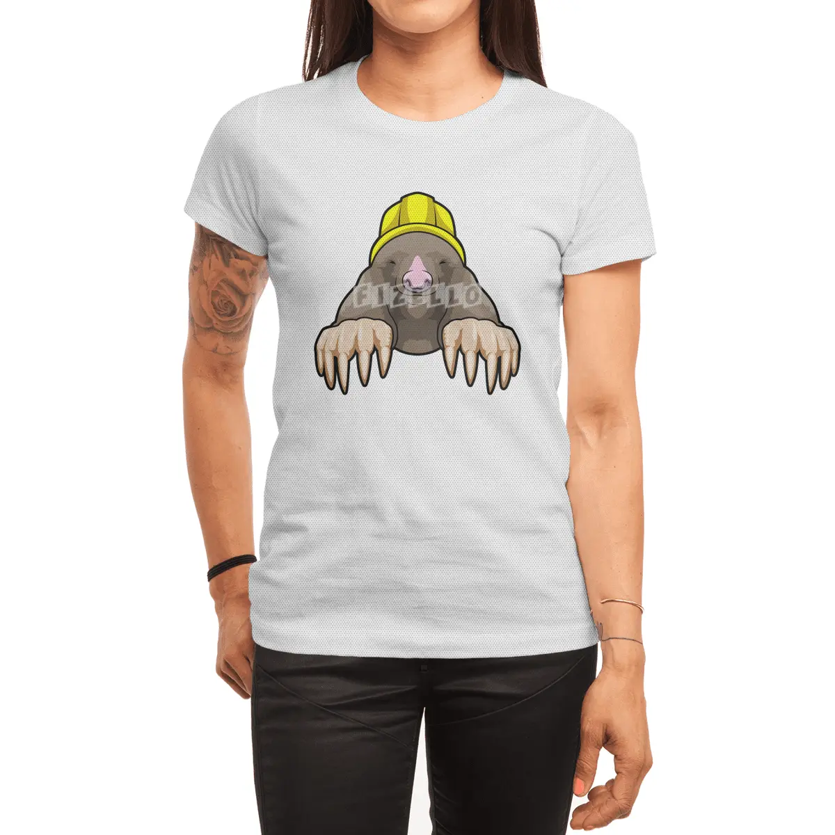 Mole as Miner with Helmet Spor T-Shirt