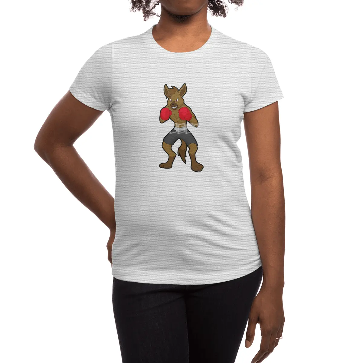 Hyena at Boxing with Boxing gloves Spor T-Shirt