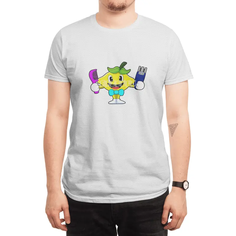 Lemon as Hairdresser with Comb & Razor Spor T-Shirt