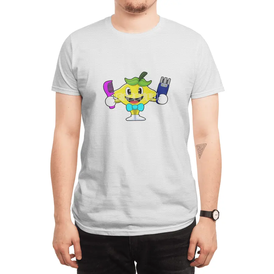 Lemon as Hairdresser with Comb & Razor Spor T-Shirt