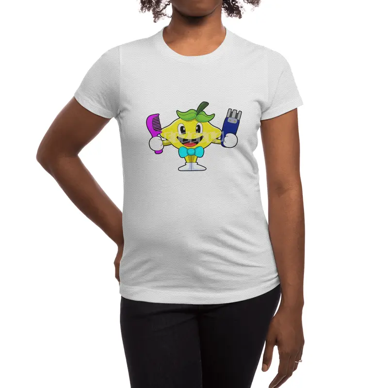 Lemon as Hairdresser with Comb & Razor Spor T-Shirt