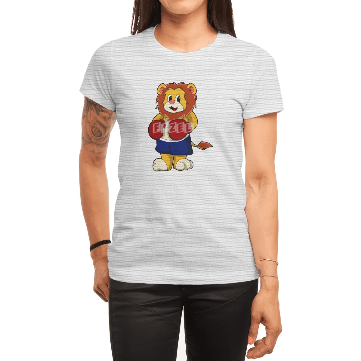 Lion as Boxer with Boxing gloves Spor T-Shirt