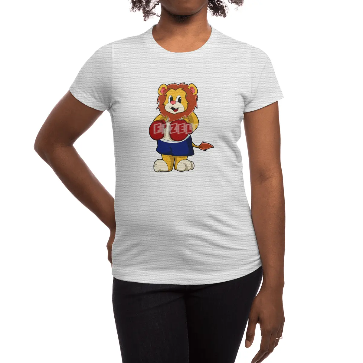 Lion as Boxer with Boxing gloves Spor T-Shirt