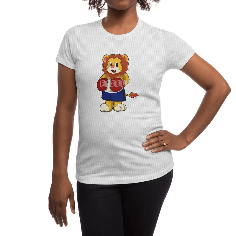 Lion as Boxer with Boxing gloves Spor T-Shirt