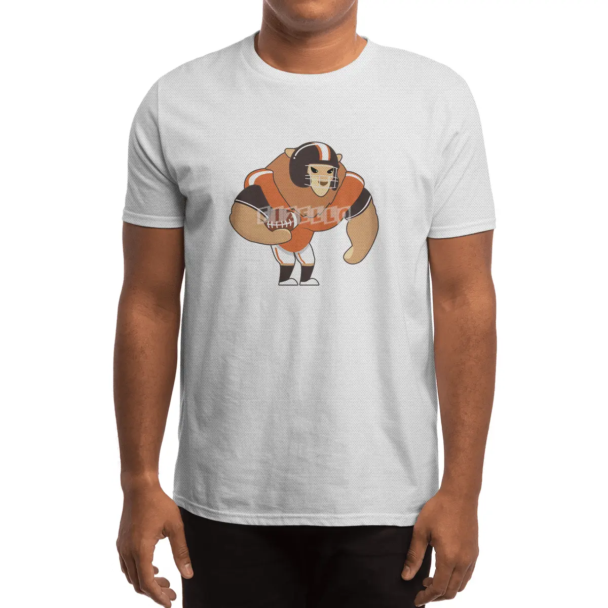 Lion as Football player with Football Spor T-Shirt