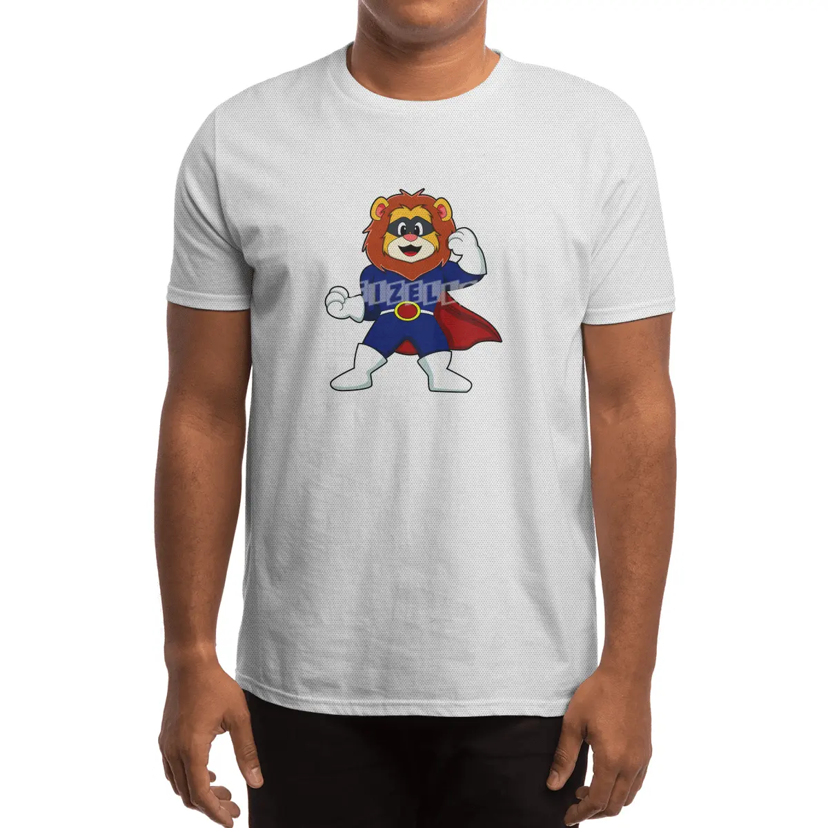 Lion as Hero with Mask Spor T-Shirt