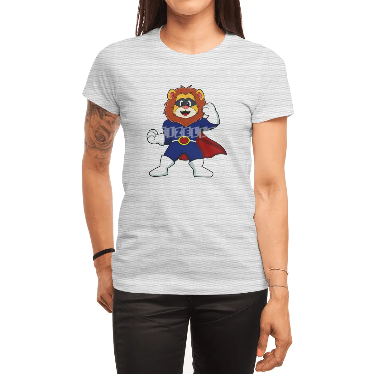 Lion as Hero with Mask Spor T-Shirt