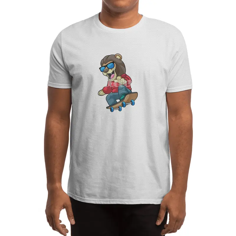 Lion as Skater with Skateboard Spor T-Shirt