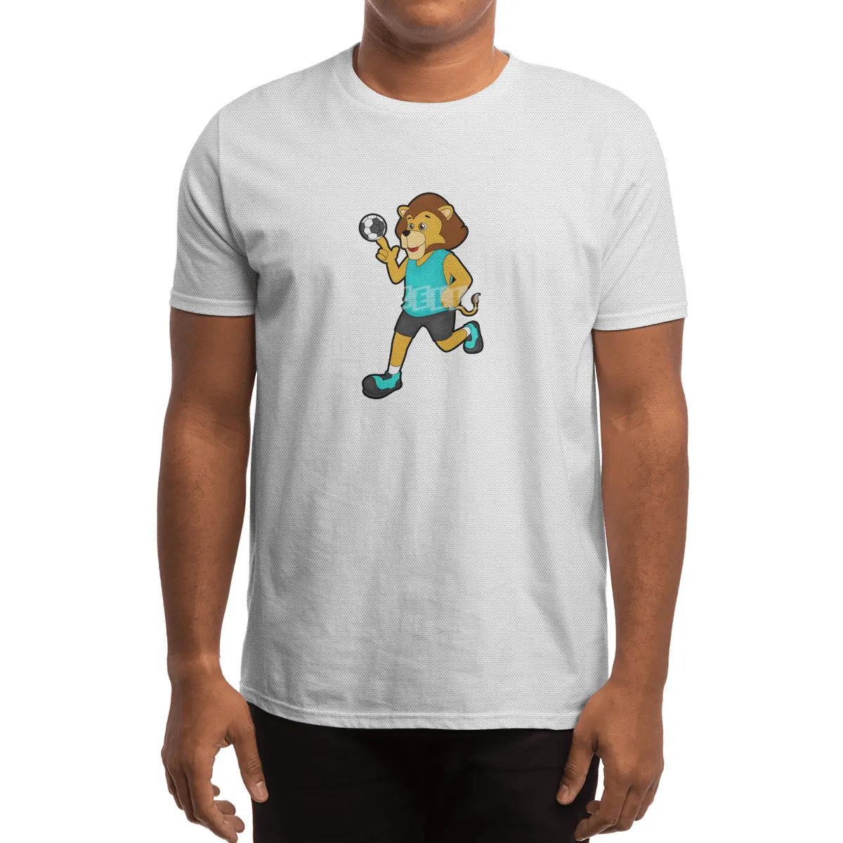 Lion at Handball player with Handball Spor T-Shirt