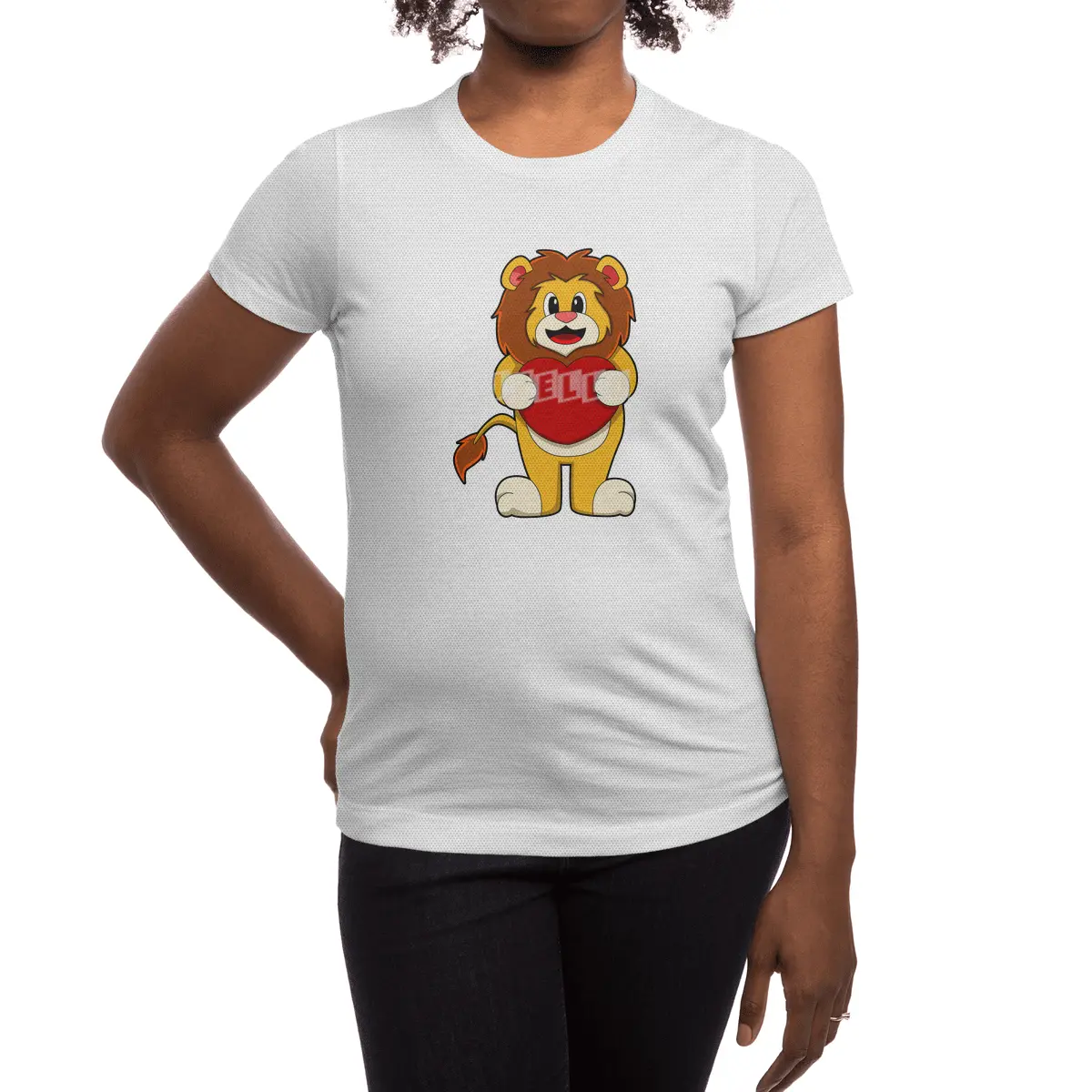 Lion with Heart Spor T-Shirt