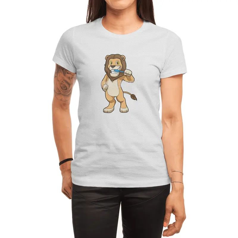 Lion with Toothbrush Spor T-Shirt