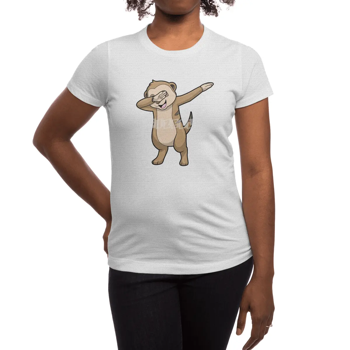 Meerkat as Hip Hop Dance Dab Spor T-Shirt