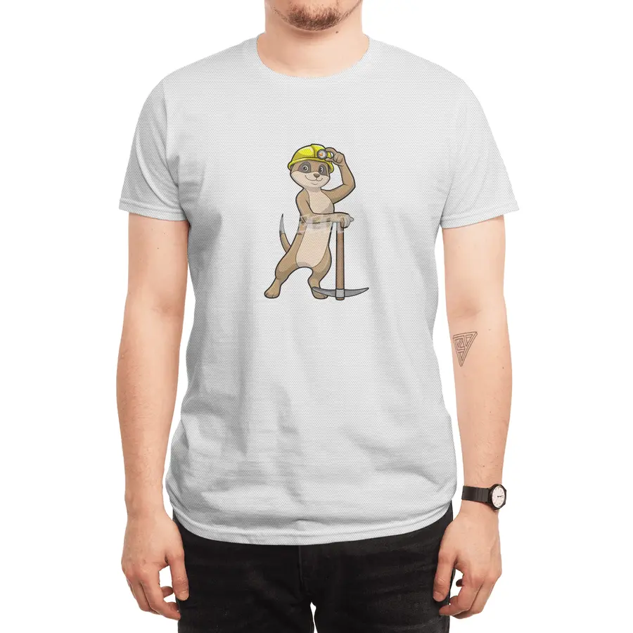 Meerkat as Miner with Pickaxe Spor T-Shirt