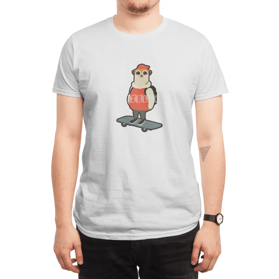 Meerkat as Skater with Skateboard Spor T-Shirt