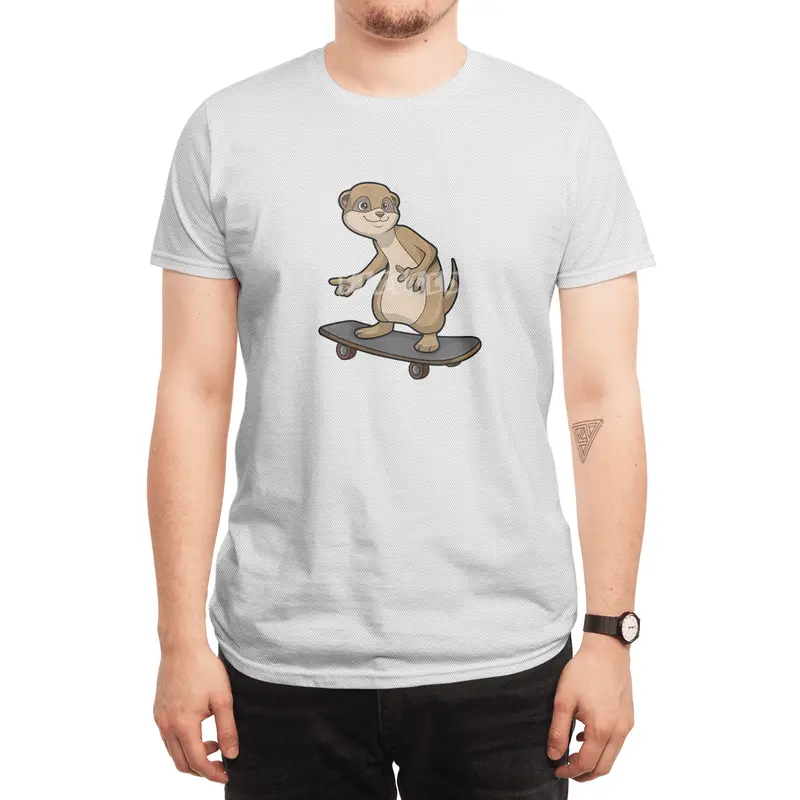 Meerkat as Skater with Skateboard Spor T-Shirt