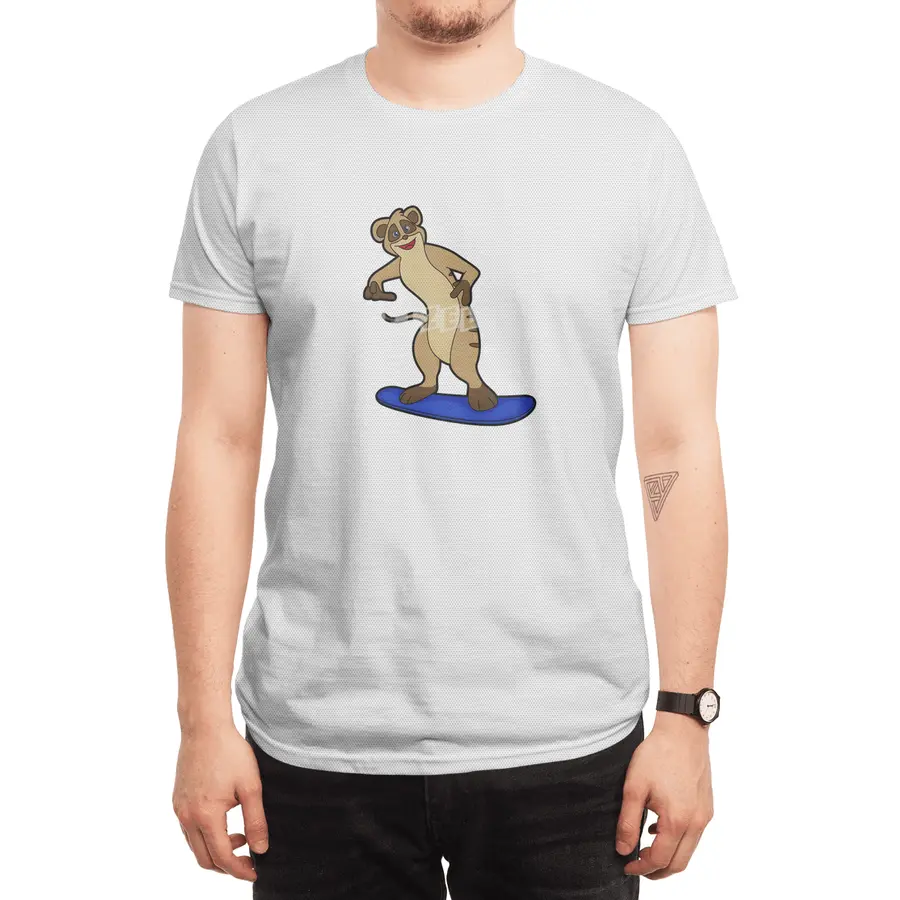Meerkat as Snowboarder with Snowboard Spor T-Shirt