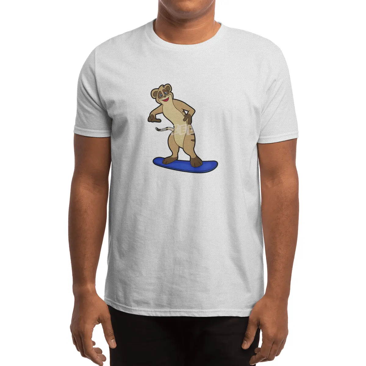 Meerkat as Snowboarder with Snowboard Spor T-Shirt