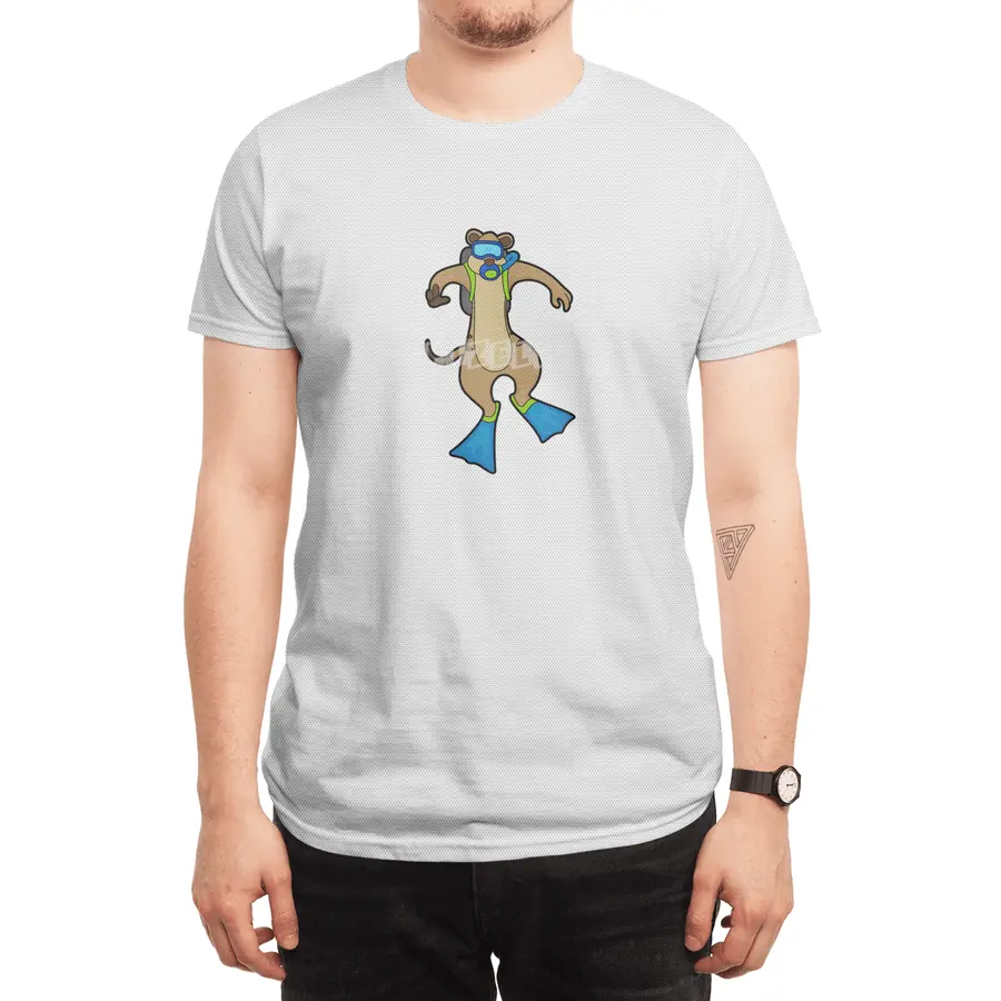 Meerkat at Diving with Swimming goggles Spor T-Shirt