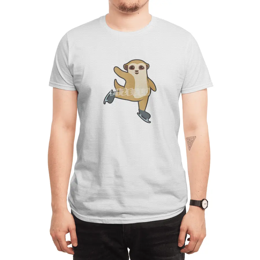 Meerkat at Ice skating with Ice skates Spor T-Shirt