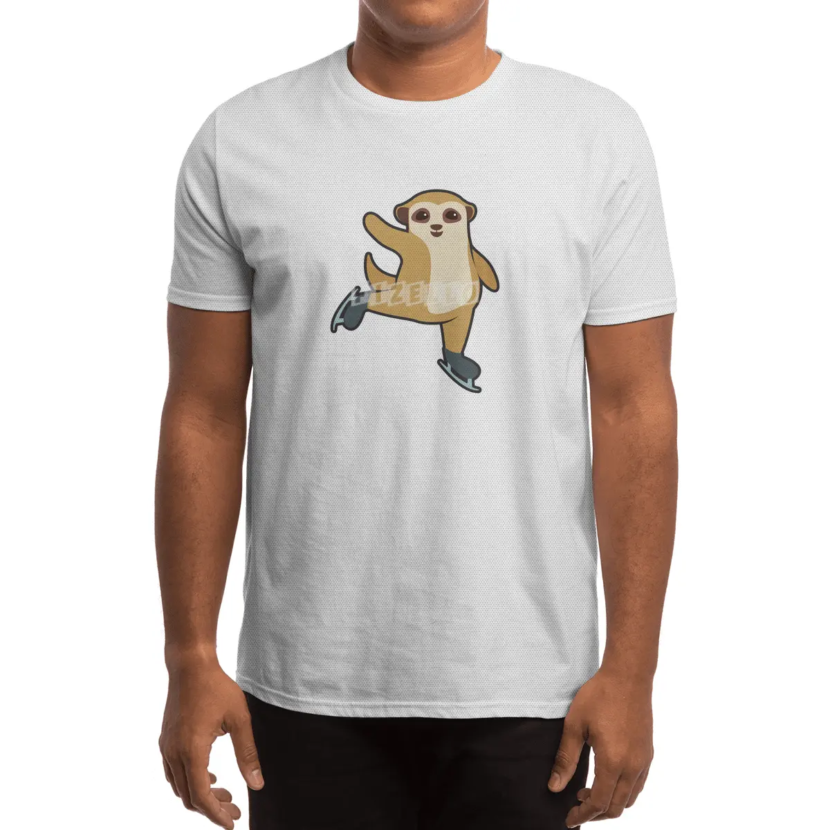 Meerkat at Ice skating with Ice skates Spor T-Shirt