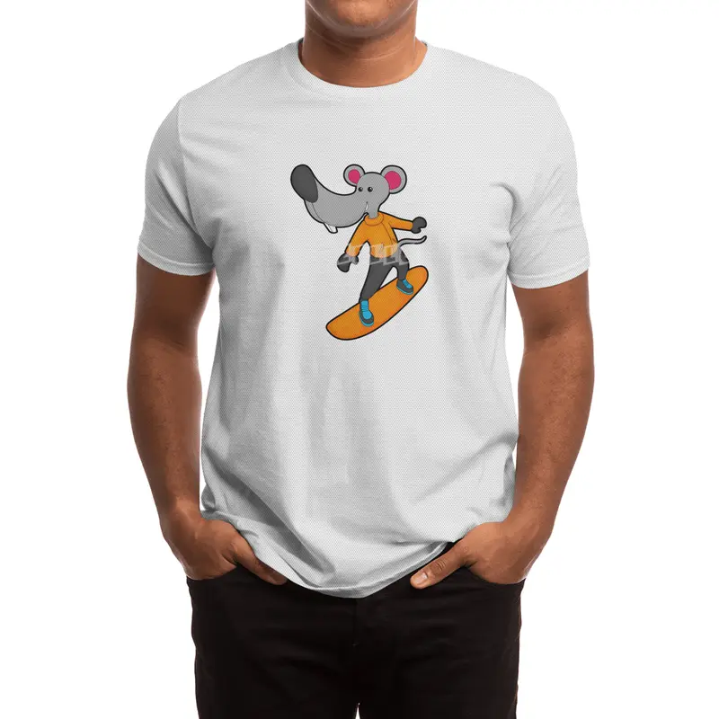 Mouse as Snowboarder with Snowboard Spor T-Shirt