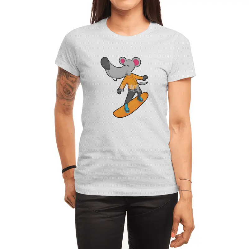Mouse as Snowboarder with Snowboard Spor T-Shirt