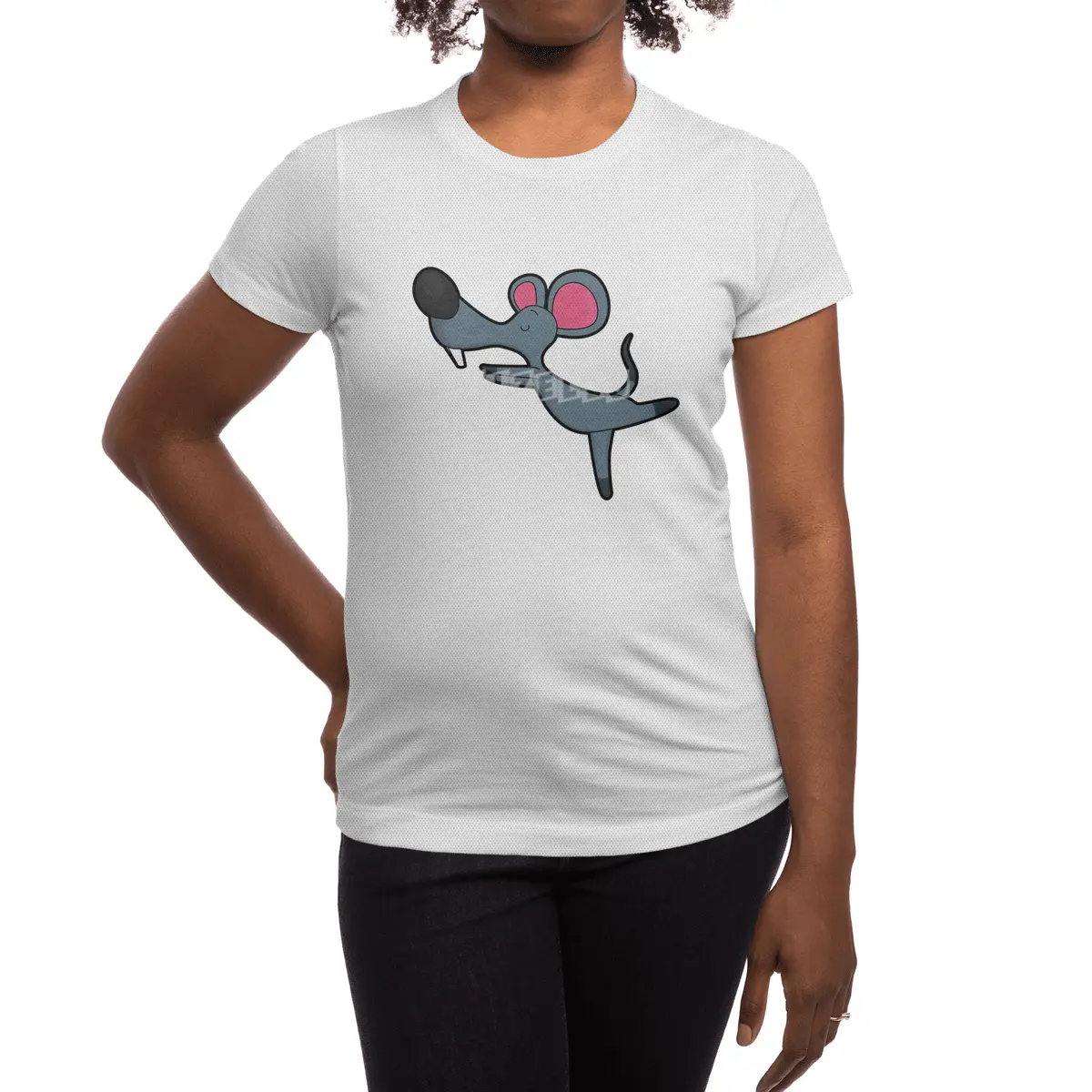 Mouse at Yoga Stretching exercise Spor T-Shirt