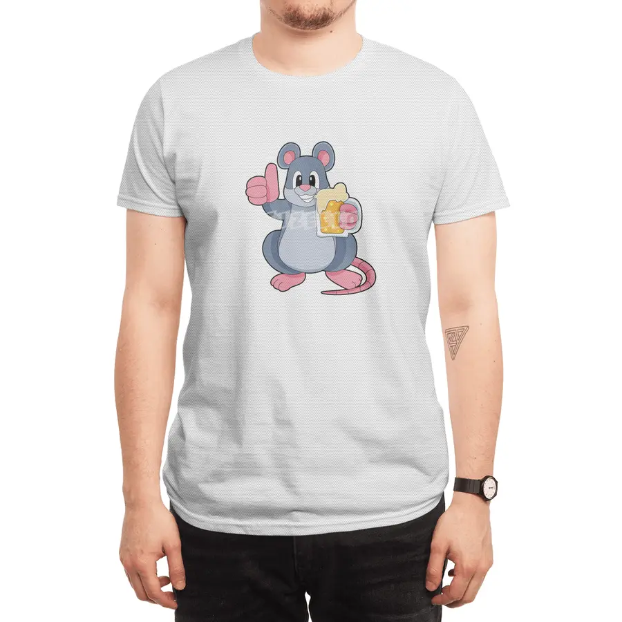 Mouse with Glass of Beer Spor T-Shirt