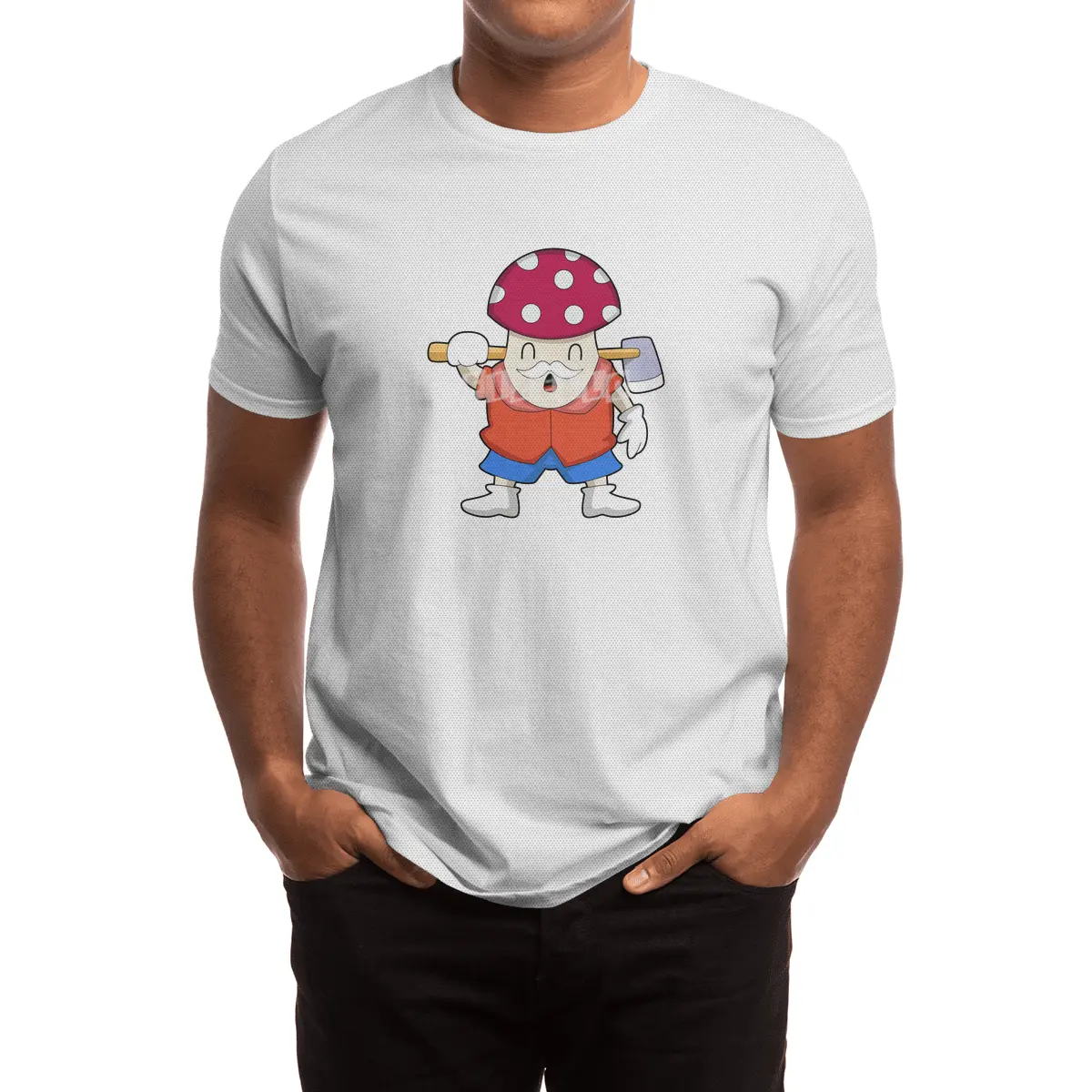 Mushroom as Farmer with Axe Spor T-Shirt