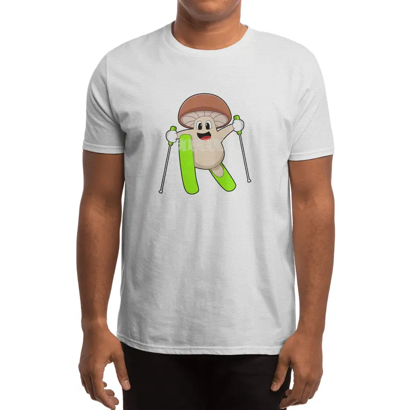 Mushroom as Skier with Ski Spor T-Shirt