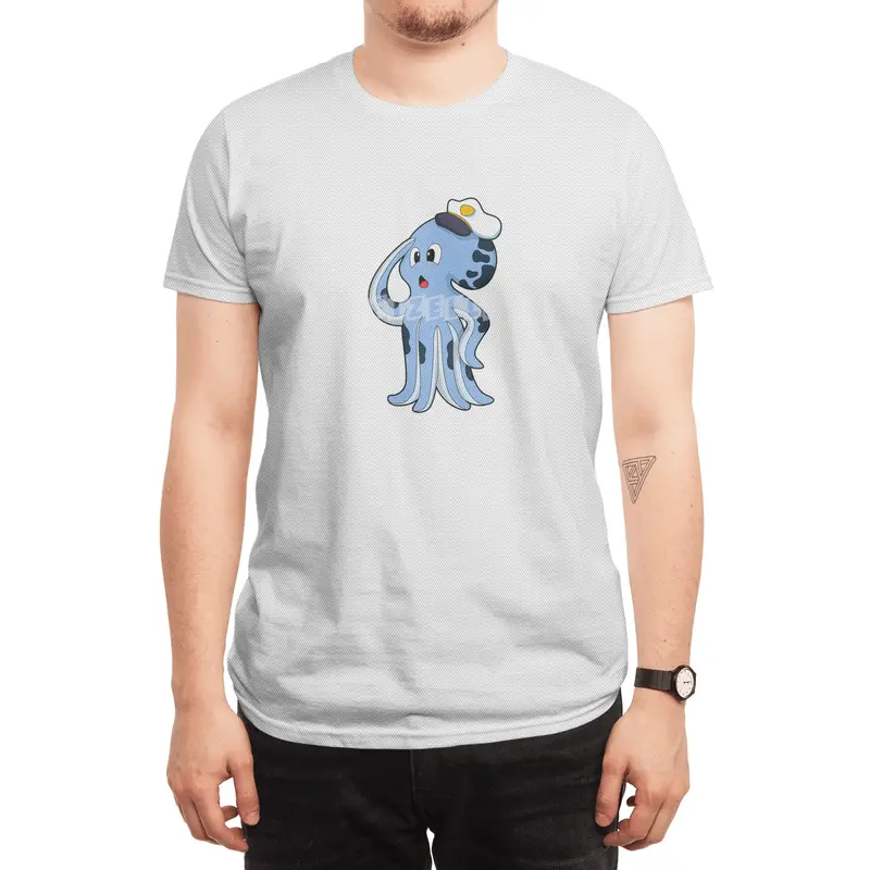 Octopus as Captain with Cap Spor T-Shirt