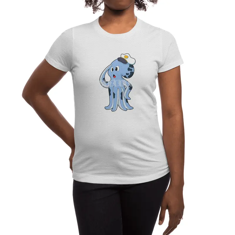 Octopus as Captain with Cap Spor T-Shirt