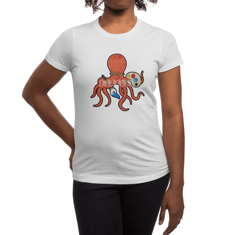 Octopus as Painter with Paint & Brush Spor T-Shirt