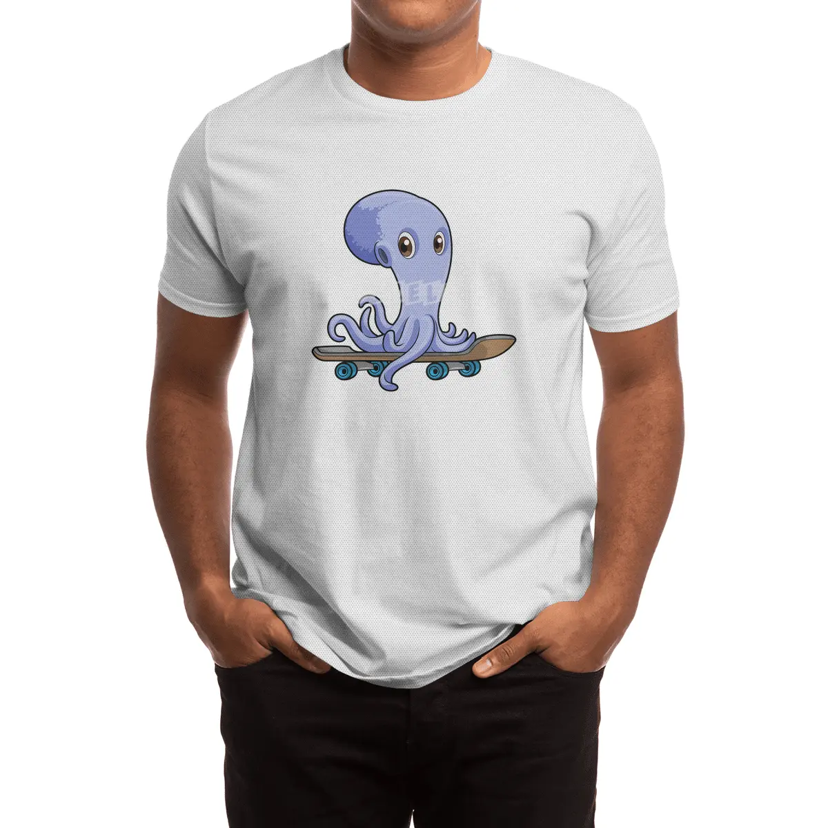 Octopus as Skater with Skateboard Spor T-Shirt