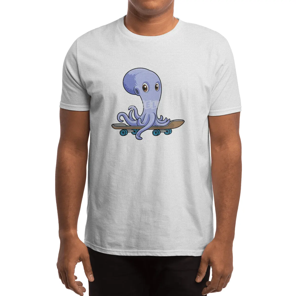 Octopus as Skater with Skateboard Spor T-Shirt