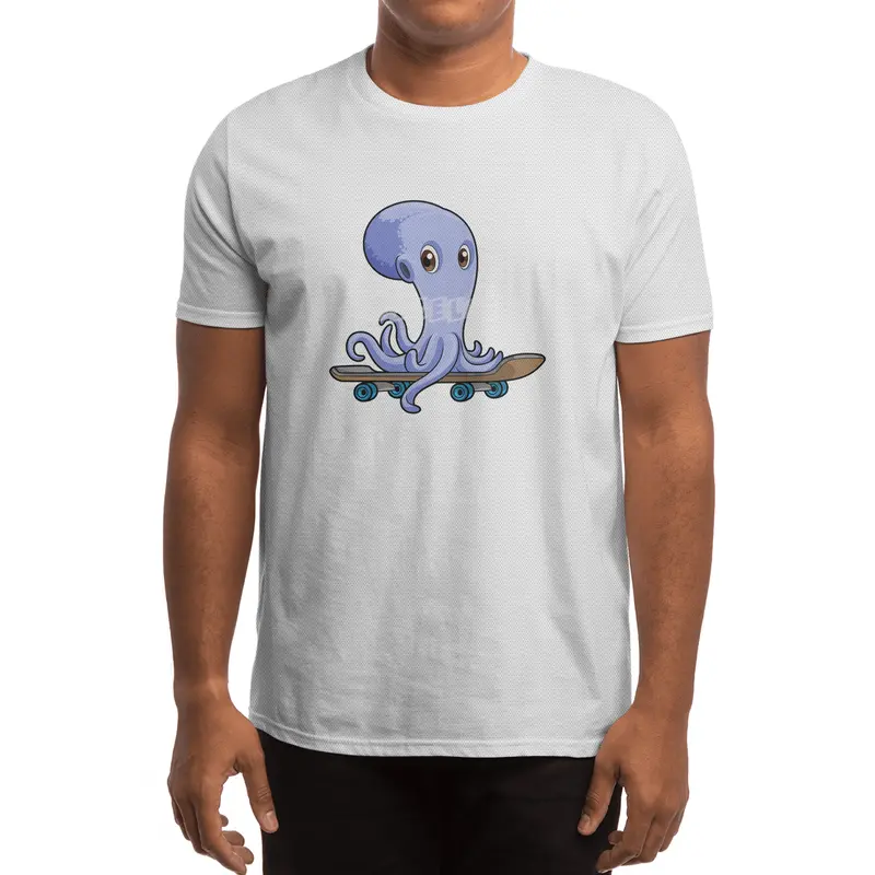 Octopus as Skater with Skateboard Spor T-Shirt