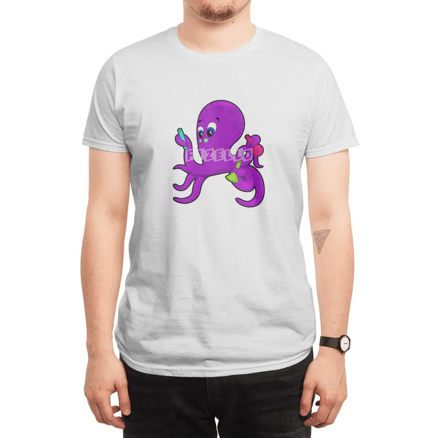 Octopus as Teacher with Laboratory equipment Spor T-Shirt