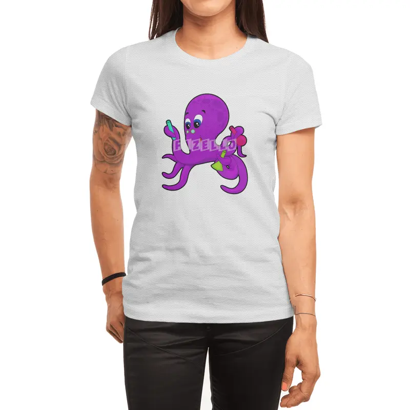 Octopus as Teacher with Laboratory equipment Spor T-Shirt