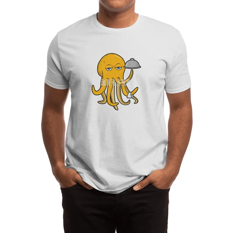 Octopus as Waiter with Platter & Serving towel Spor T-Shirt
