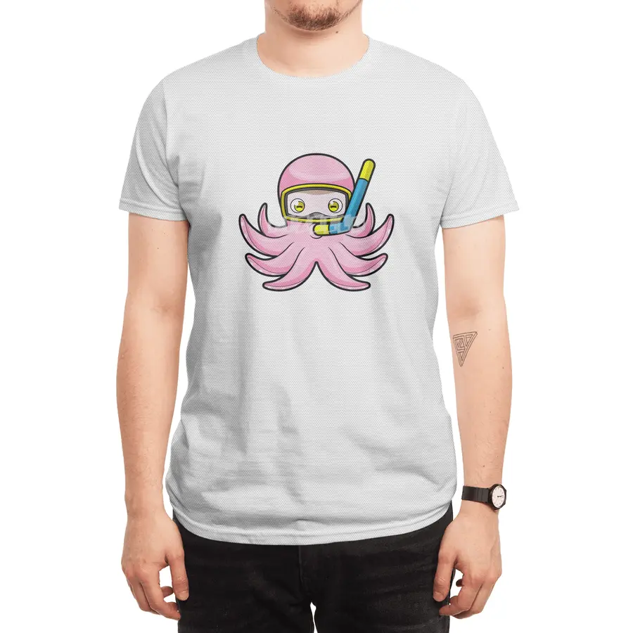 Octopus at Diving with Snorkel & Swimming goggles Spor T-Shirt