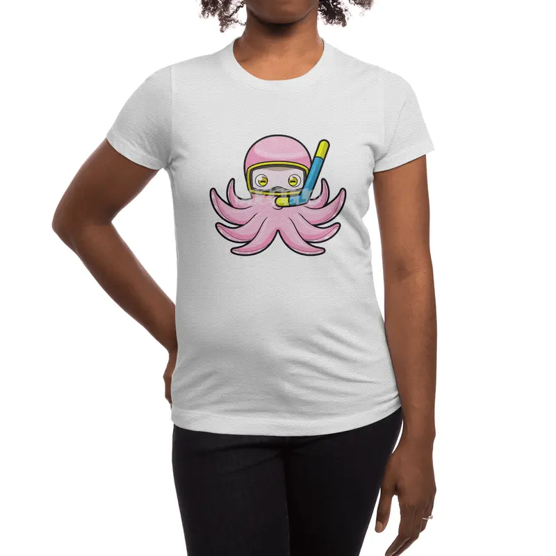 Octopus at Diving with Snorkel & Swimming goggles Spor T-Shirt
