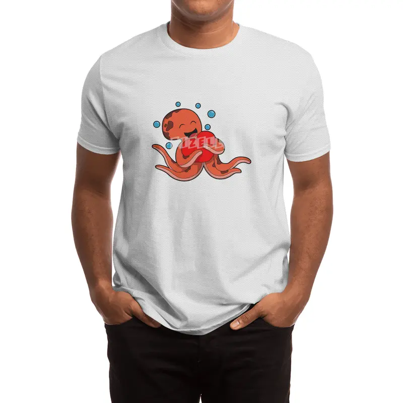 Octopus Love Heart Spor T-Shirt
