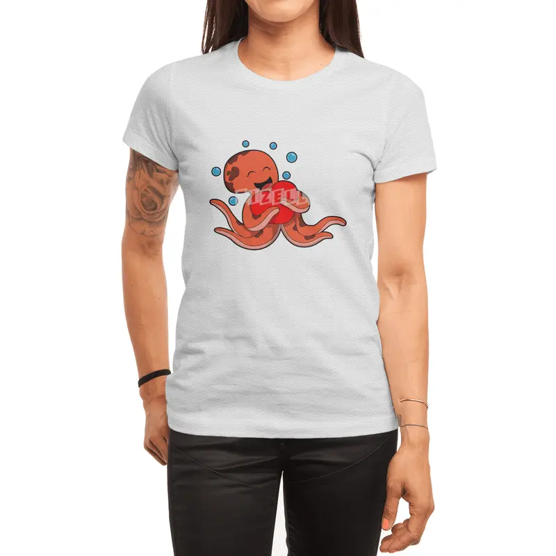 Octopus Love Heart Spor T-Shirt