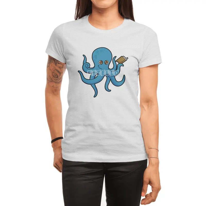 Octopus with Book Spor T-Shirt