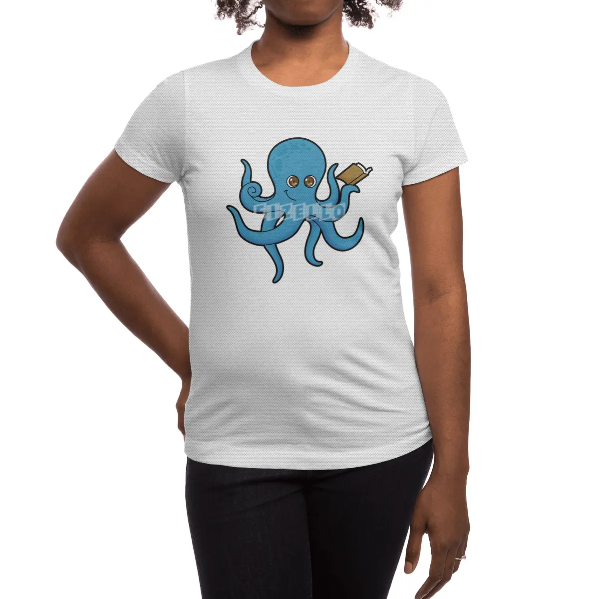 Octopus with Book Spor T-Shirt