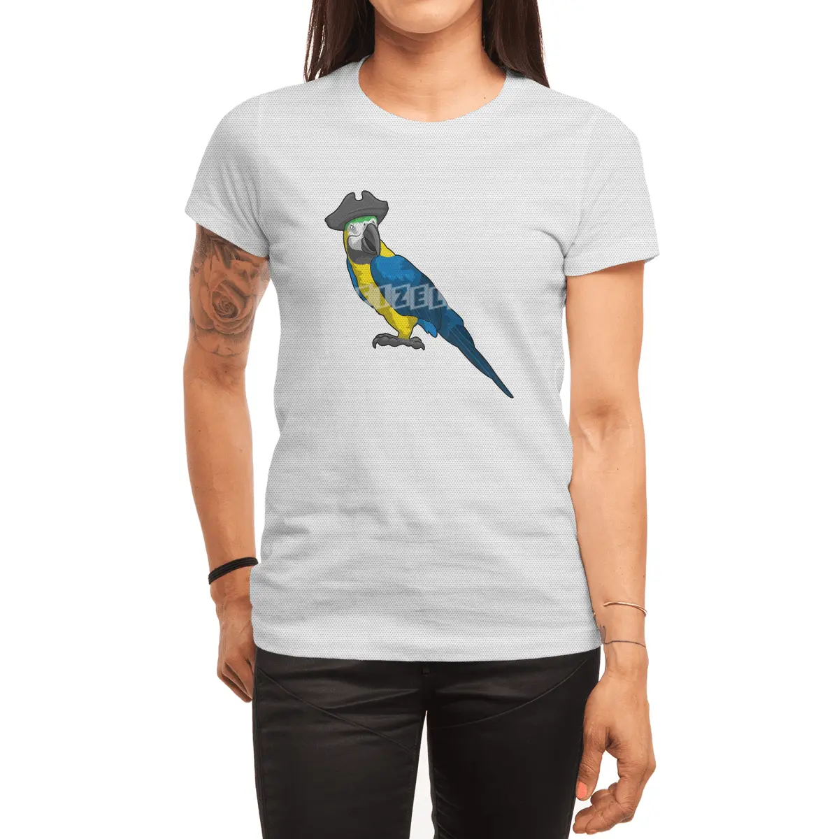 Parrot as Pirate with Hat Spor T-Shirt